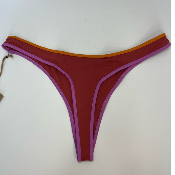 NWT Stone Fox Swim Moon Bikini Bottom, Thong, Color Block Resort Combo, size XL - Picture 6 of 16